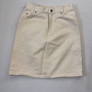 Classic Cream high waist vintage denim Skirt